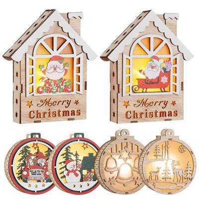 Adornos navideños de madera